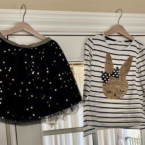 Outfit H&M Flip Sequins Bunny Top & Skirt